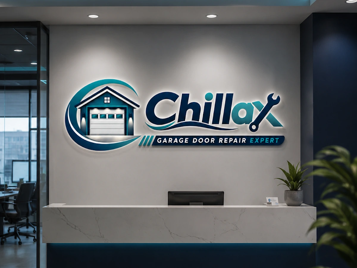 Chillax Garage Door Repair Expert branded office and logo